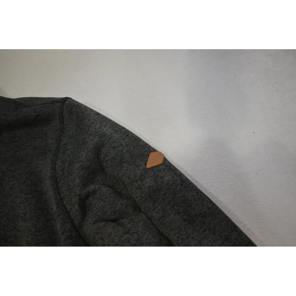 Orvis Quarter Zip Pullover Mens XXL Gray Sherpa Lined Fleece Sweater Excellent‎